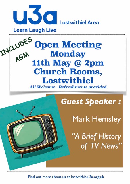Lostwithiel u3a Open Meeting Talk May 2026